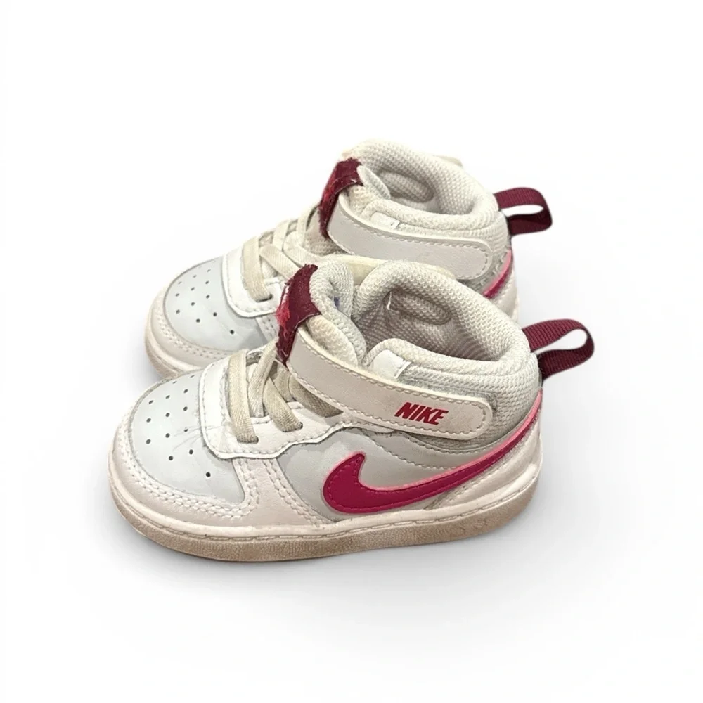 Nike Kids White and Red Sneakers